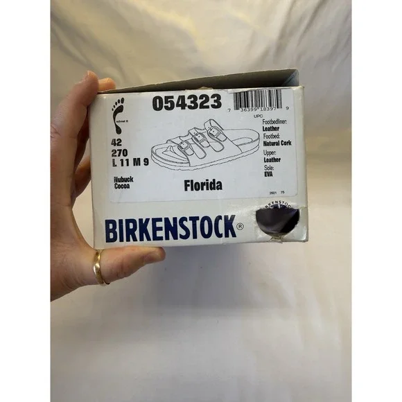 Birkenstock Florida Soft Footbed Nubuck Mocha Sandals Womens 11 Mens 9 Slip On - Picture 10 of 10